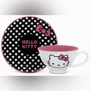 Hello Kitty Teacup & Saucer Set — 8 oz — NWT